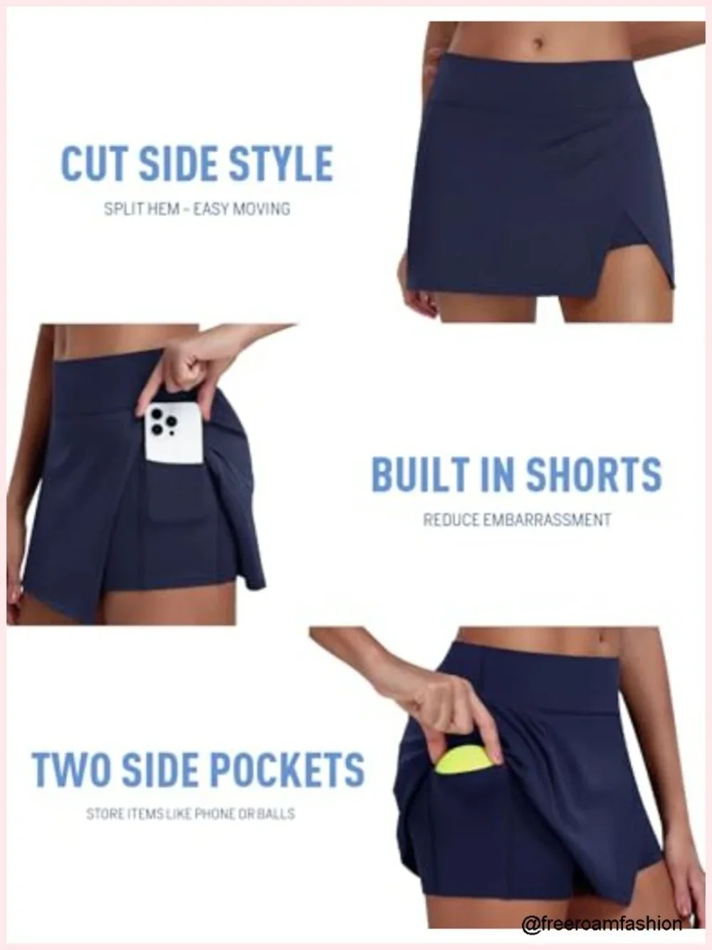 Tennis Skort with Shorts High Waisted Athletic Mini Skirt with Pockets